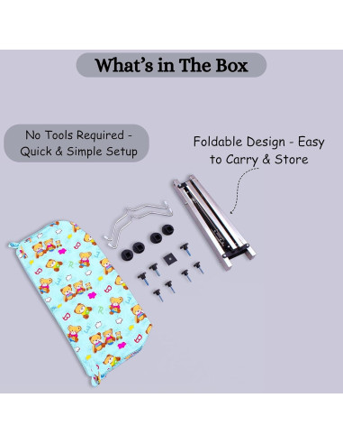 Cuna Plegable PURESHOP de Acero Inoxidable para Bebés 0-2 Años