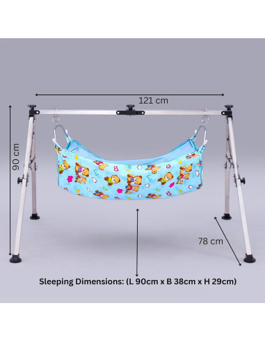 Cuna Plegable PURESHOP de Acero Inoxidable para Bebés 0-2 Años