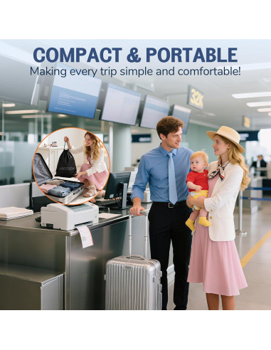 Cama Inflable para Niños Abdtech Azul con Portavasos y Seguridad