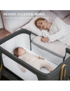 Cuna Lateral Plegable ANGELBLISS con Colchón Lavable 94x56cm 2