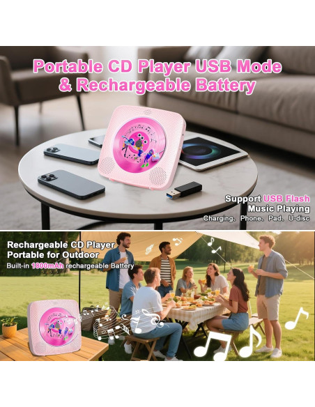 Reproductor de CD Portátil Gueray G-Y-01 Bluetooth 5.0 1800mAh