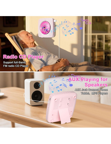 Reproductor de CD Portátil Gueray G-Y-01 Bluetooth 5.0 1800mAh