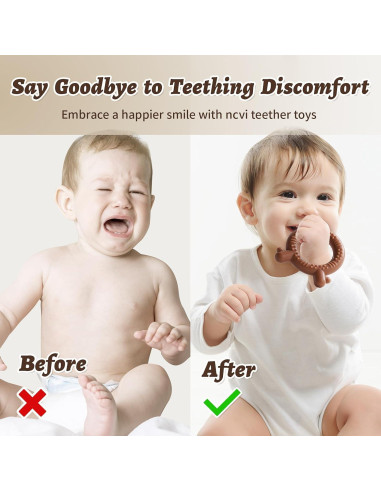 Conjunto de Anillos de Silicona NCVI para Dentición Bebés 0-12 Meses