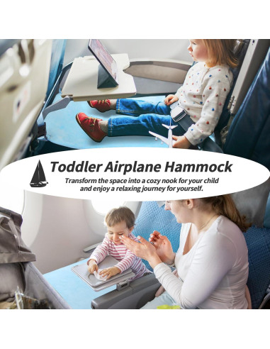 Cama de avión portátil AWAHITAWA para niños - Azul, 80x45 cm