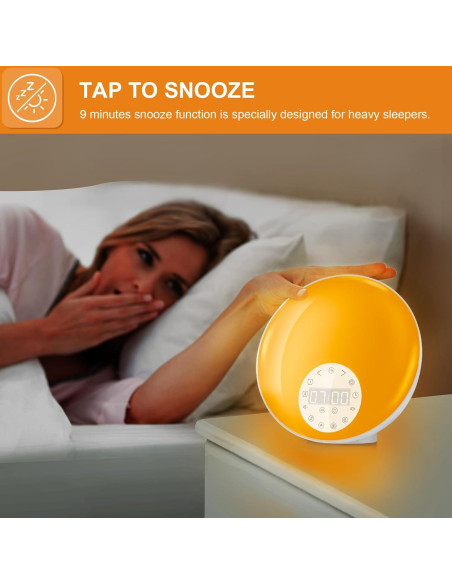 Despertador de Luz de Amanecer ANTDALIS con Radio FM y 26 Sonidos