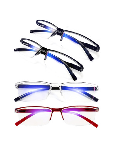 4 Pares de Gafas de Lectura 4.00 Anti-Luz Azul UV para Mujeres
