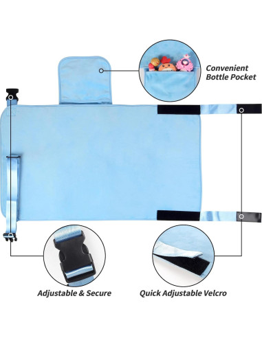 Cama de avión portátil AWAHITAWA para niños - Azul, 80x45 cm