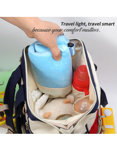 Cama de avión portátil AWAHITAWA para niños - Azul, 80x45 cm