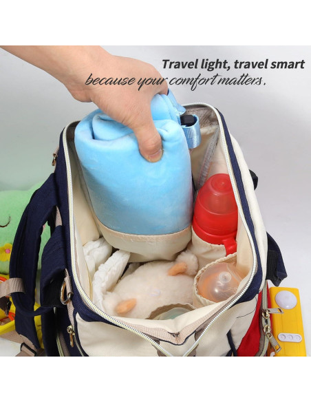 Cama de avión portátil AWAHITAWA para niños - Azul, 80x45 cm