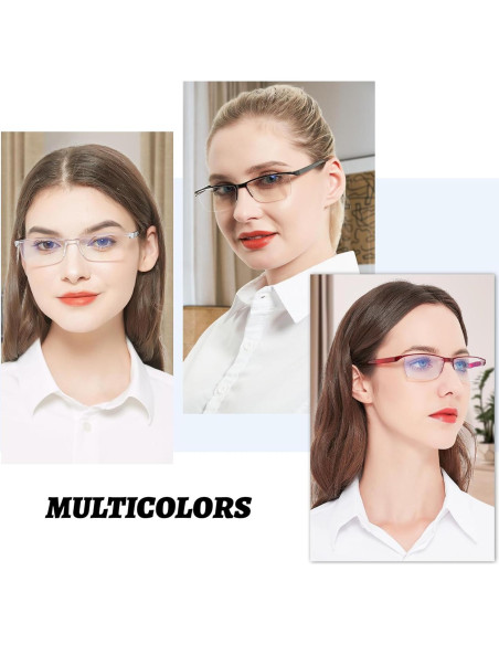 4 Pares de Gafas de Lectura 4.00 Anti-Luz Azul UV para Mujeres