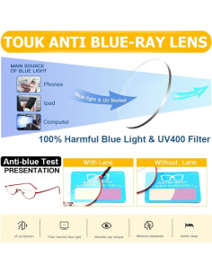 Gafas de lectura TOUK media luna anti luz azul UV400 - 2.5x 2