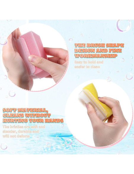 Esponjas de Baño Suaves Sunnyray 6 Piezas 2 en 1 Bebés