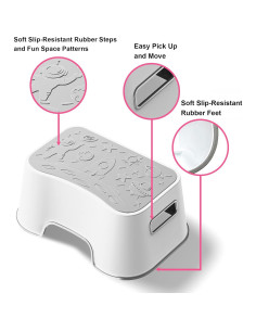 Taburete Antideslizante UNCLE WU para Niños - Gris - 1 Paso 2