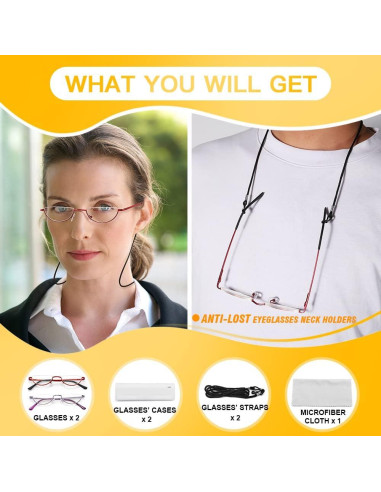 Gafas de lectura TOUK media luna anti luz azul UV400 - 2.5x