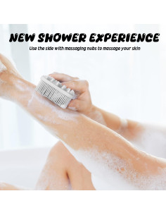 Cepillo Exfoliante de Silicona YEADMAL Doble Uso Gris 2