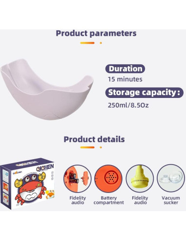 Juguete de Baño Burbujeante Cangrejo Zaddgiuuy - 12 Canciones