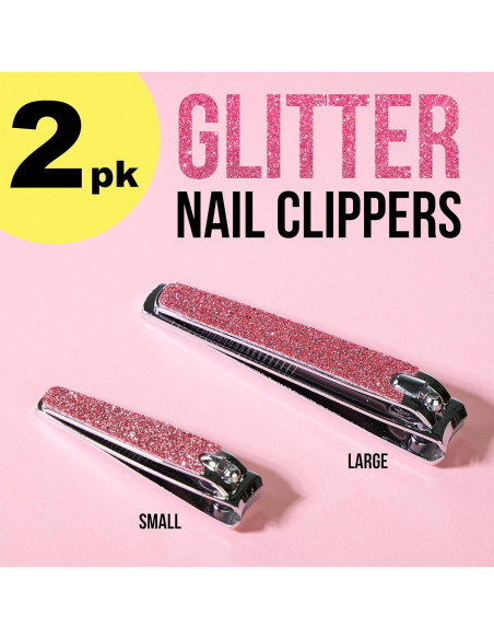 Juego de Cortauñas Forever 21 - 2 Piezas Brillo Rosa