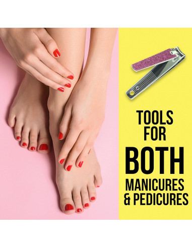 Juego de Cortauñas Forever 21 - 2 Piezas Brillo Rosa