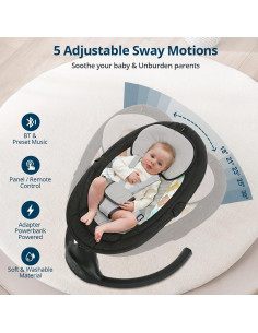 Silla Mecedora Bioby para Bebés 0-12 Meses con Control Remoto 2