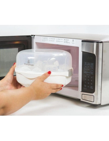 Esterilizador de Biberones Primo Passi - Vapor Microondas 6 Biberones