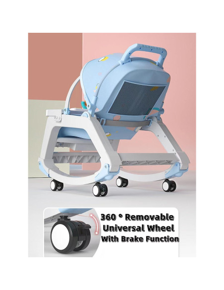 Silla de Rebotar para Bebé 5 en 1 Rosa - Ajustable y Portátil