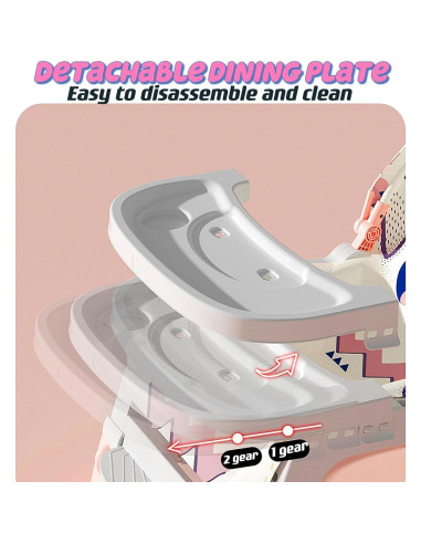 Silla de Rebotar para Bebé 5 en 1 Rosa - Ajustable y Portátil