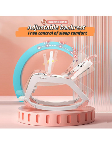 Silla de Rebotar para Bebé 5 en 1 Rosa - Ajustable y Portátil