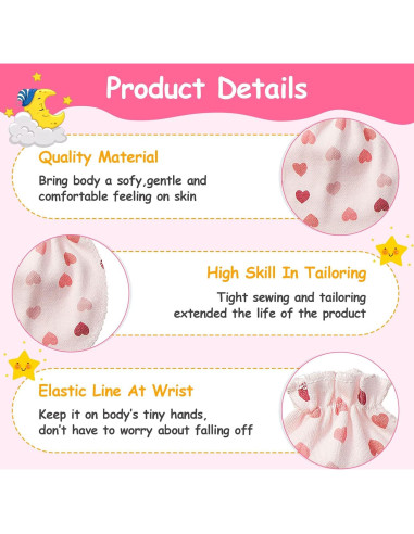 Geyoga 40 Pares Manoplas Bebé Recién Nacido Sin Rasguños