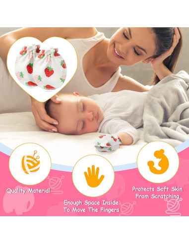 Geyoga 40 Pares Manoplas Bebé Recién Nacido Sin Rasguños