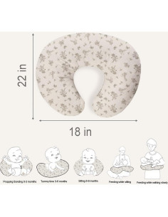 Funda de Almohada de Lactancia Lethooly 57x46cm 2 Piezas Beige 2