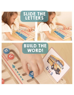 Juguete de Aprendizaje Montessori Tribetots - Tablero de Alfabeto de Madera 2