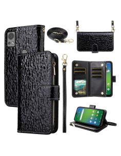 Funda billetera Furiet para Cricket Icon 5 / AT&T Motivate 4 negra