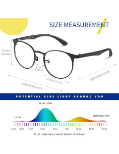 Gafas Anti Fatiga Visual Duco Negro Bloqueadoras Luz Azul 2