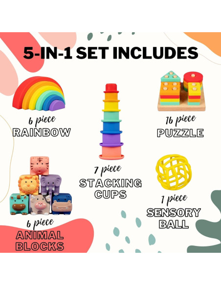 Set de Juguetes Montessori Mac y Amigos 5 en 1 para Bebés
