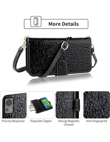 Funda billetera Furiet para Cricket Icon 5 / AT&T Motivate 4 negra