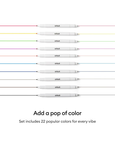 Marcadores de Doble Cara Cricut Joy - 22 Unidades, Punta 1.0 mm y 0.4 mm