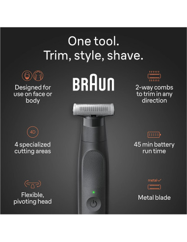 Recortadora de Barba y Afeitadora Eléctrica Braun XT5 Todo en Uno