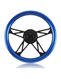 Volante de Carreras QYMOPAY 35.56 cm Madera 6 Agujeros Azul