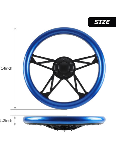 Volante de Carreras QYMOPAY 35.56 cm Madera 6 Agujeros Azul
