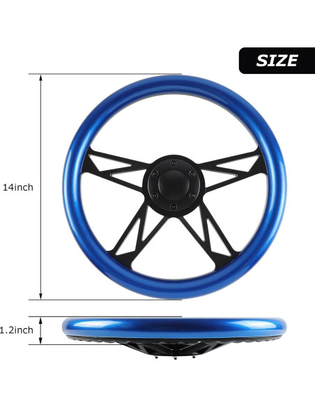 Volante de Carreras QYMOPAY 35.56 cm Madera 6 Agujeros Azul