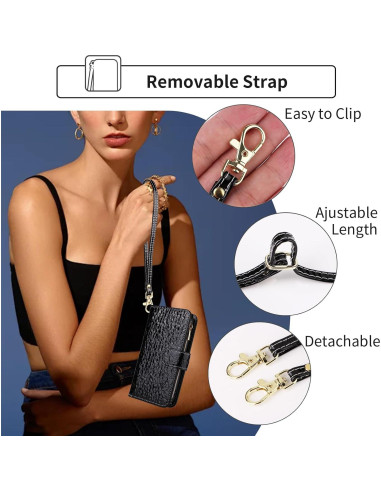 Funda billetera Furiet para Cricket Icon 5 / AT&T Motivate 4 negra