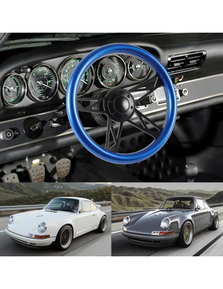 Volante de Carreras QYMOPAY 35.56 cm Madera 6 Agujeros Azul