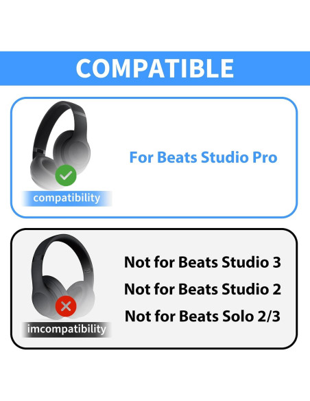 Cubiertas de Silicona Adhiper para Auriculares Beats Studio Pro - Negro Cubiertas de Silicona Adhiper para Auriculares Beats Studio Pro - Negro