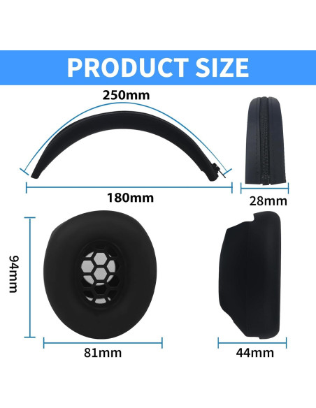 Cubiertas de Silicona Adhiper para Auriculares Beats Studio Pro - Negro Cubiertas de Silicona Adhiper para Auriculares Beats Studio Pro - Negro