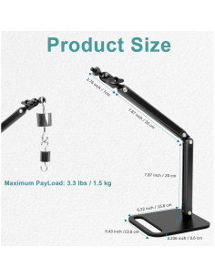 Soporte de Micrófono de Estudio MK0124 Ajustable Negro 2