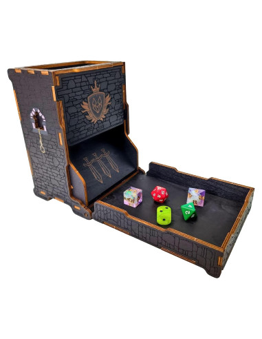 Torre de Dados D&D FOXBITE Madera Natural Plegable 25x10x10cm