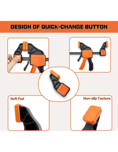 Juego de 6 Abrazaderas de Barra Solalithosys 6" y 12"