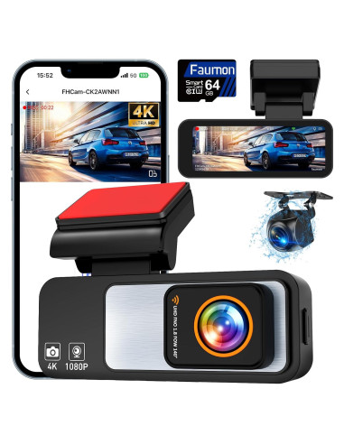 Cámara de tablero dual 4K Faumon M60 con WiFi y 64GB