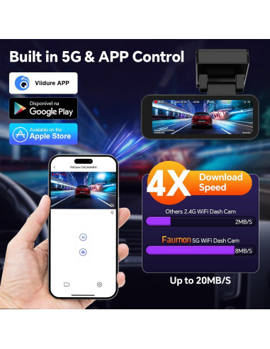Cámara de tablero dual 4K Faumon M60 con WiFi y 64GB