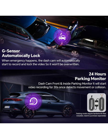 Cámara de tablero dual 4K Faumon M60 con WiFi y 64GB